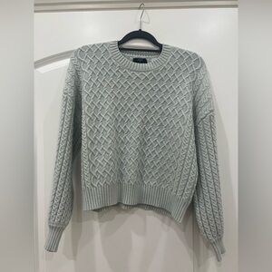 Tahari Light Gray Cable Knit Sweater